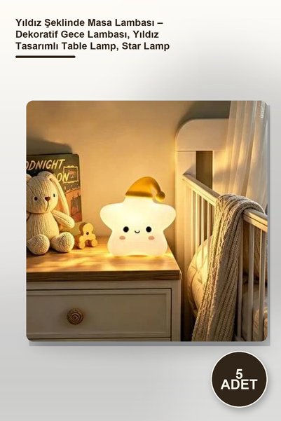 Yenilig 5 Star-Shaped Table Lamps – Decorative Night Light, Star Design Table...