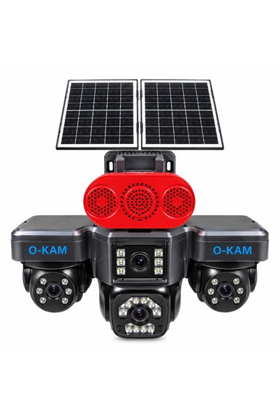 O-KAM OK S-341 4 Lensli Çift Güneş Panelli Güvenlik Kamerası