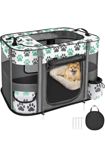 GENERAL Lukovee Dog Playpen, Portable Large Cat Pet Playpens for Indoor Outdo...