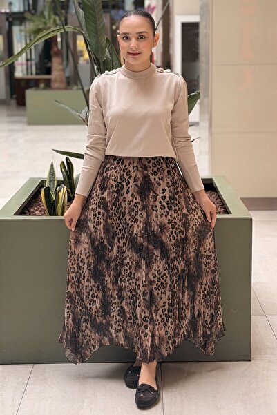 sentez giyim Sentez Shawl Pattern Skirt