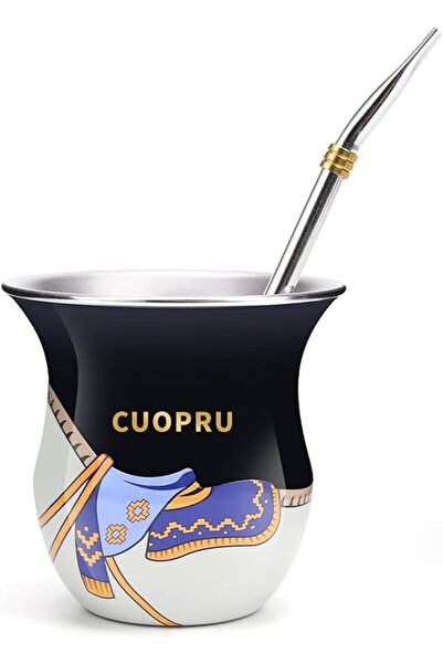 CUOPRU كوب ييربا ماتي 2025 مع شفاطات بومبيلا وفرشاة تنظيف، بتصميم سرج الغاوتش...