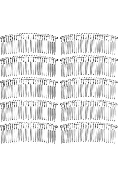 GENERAL 10 Pcs Metal Wire Hair Combs 30 Teeth Metal Hair Comb Clip Silver Sid...