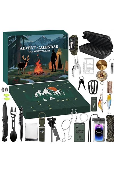 REOCLE 24-Day Survival Kit Advent Calendar, Outdoor Emergency Gear for Campin...