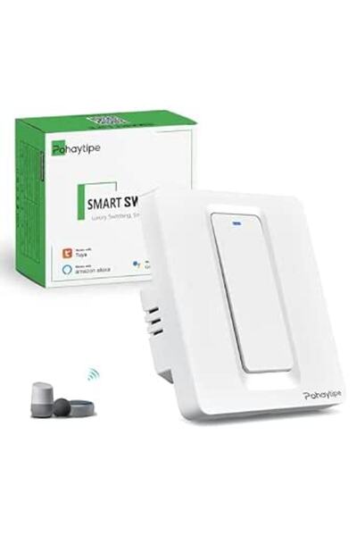 GENERAL Smart Push Button Switch, White Smart Panel: Wi-Fi, App & Voice Contr...