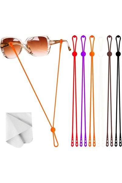 TERRIFI Adjustable Glasses Strap for Sunglasses and Eyewear, 6 Pieces Silicon...