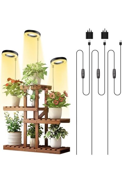 Homarket مصباح نمو النباتات، مصابيح LED كاملة الطيف للنباتات الداخلية، قابلة ...