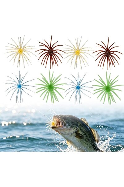 TERRIFI Soft Lures, Sea Urchin Baits for Bass Fishing in Freshwater, 8Pcs