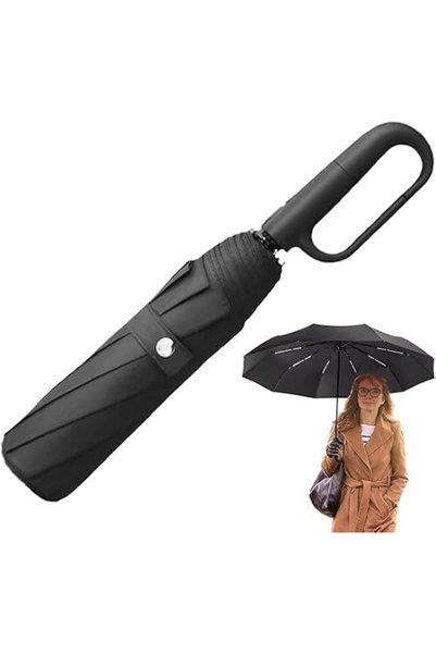 Generic 1 PCS Automatic Buckle Folding Umbrella - Automatic Open Outdoor Wind...