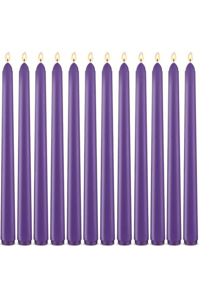 GENERAL jaffiust 12PCS Taper Candles, 10 Inch Unscented Candlesticks, Long-La...