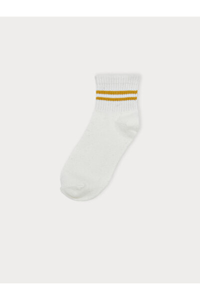 LC Waikiki Alita City Lcw Dream Ecru Striped Women's Socks with a Difference