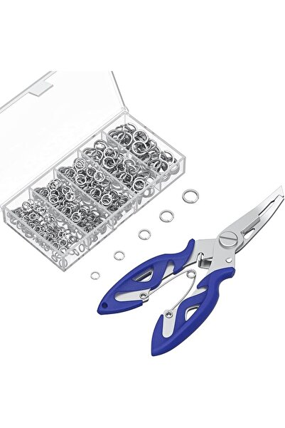 TERRIFI 250 Pieces Fishing Split Ring and Plier Set, Heavy Duty Stainless Ste...