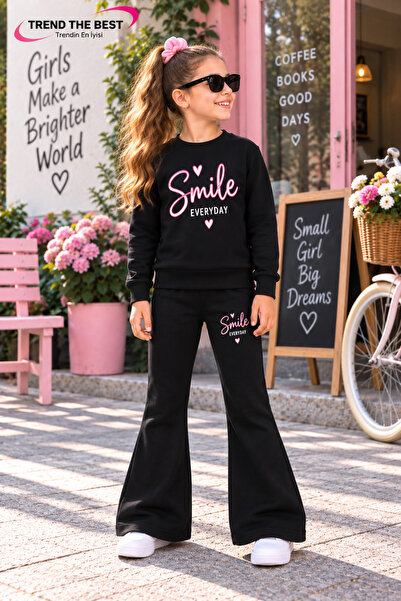 TREND THE BEST Trendin En İyisi Winter, Spring, and Autumn Girls' Black Spani...