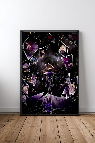Mercher Club Deltarune Shattered Reality Fan Çerçeveli Tablo Poster Salon Duv...