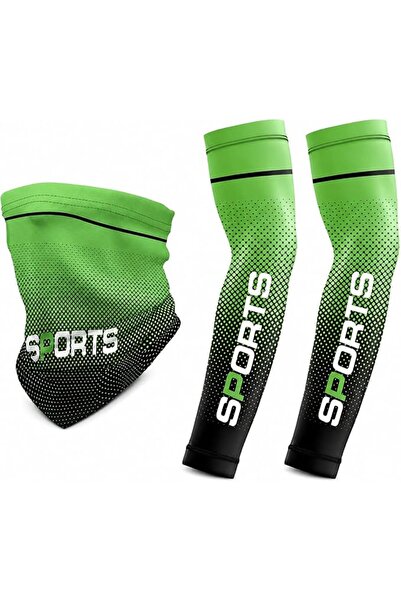 GENERAL 3-Piece Ice-Silk-Feel Arm Sleeves and Neck Gaiter Set, 1 Pair Stretch...