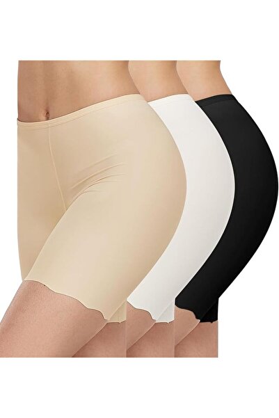 wisfunlly 3Pcs Women Under-Dress Safety Shorts, Smooth Loose Fit Anti-Chafing...