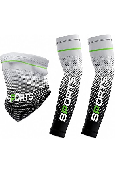 GENERAL 3-Piece Ice-Silk-Feel Arm Sleeves and Neck Gaiter Set, 1 Pair Stretch...