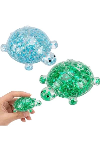 GENERAL Glitter Turtle Squishies, Cute Soft Relaxing Stress Relief Squeezes, ...