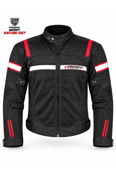 Prosev Rature-027 4 Mevsim Motosiklet Montu – Siyah/Kırmızı