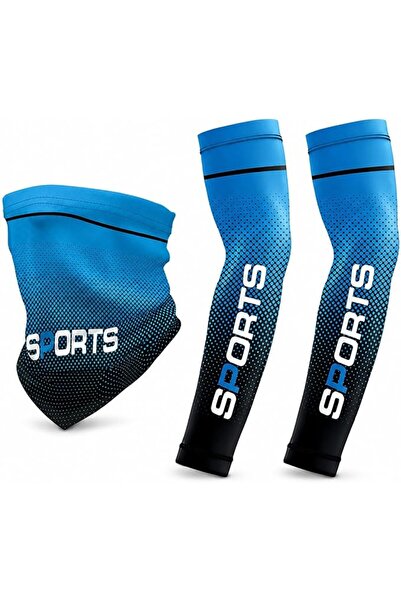 GENERAL 3-Piece Ice-Silk-Feel Arm Sleeves and Neck Gaiter Set, 1 Pair Stretch...