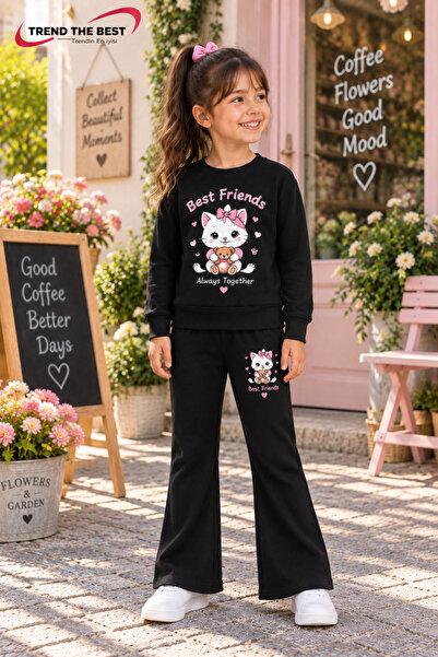 TREND THE BEST Trendin En İyisi Winter, Spring, and Autumn Girls' Black Spani...