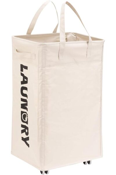 GENERAL Lawazim 75L Laundry Basket with Wheels - Rolling Clothes Hamper with ...