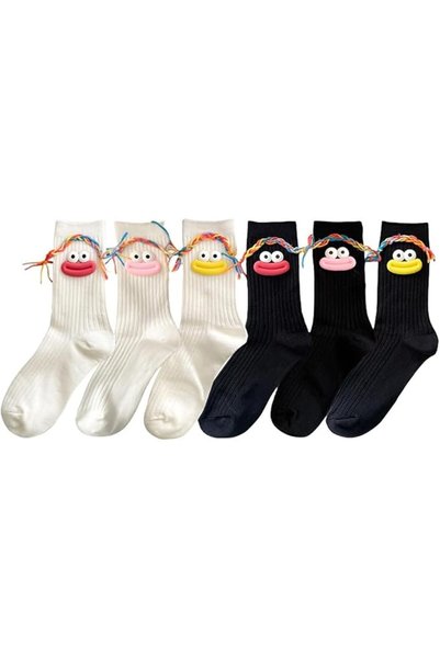 Tazweeq 6 Pairs Funny Socks for Women Men, Cozy Crew Socks with Cute Cartoon ...