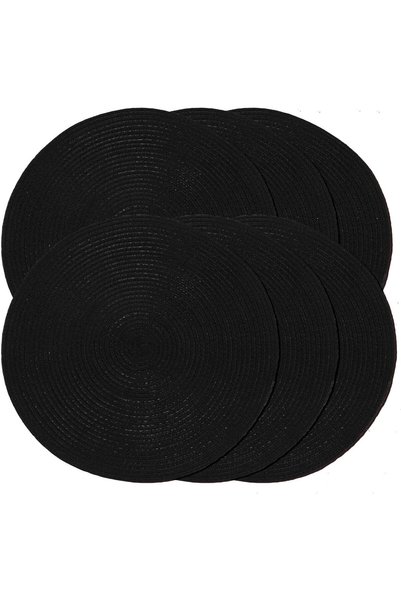 Generic Round Braided Placemats 15 Inch Round Table Mats Set of 6 for Dining ...