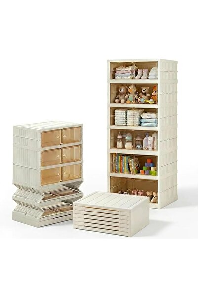 Generic Shoe Storage Boxes, Foldable Shoe Storage Cabinet with Doors, Collaps...