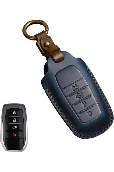 Generic Handmade Leather Key Fob Cover Fit for Toyota Land Cruiser, 4Runner, ...