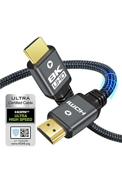Generic كابل HDMI 2.1 بدقة 8K بطول 30 قدم، سرعة فائقة 48 جيجابت في الثانية، ك...