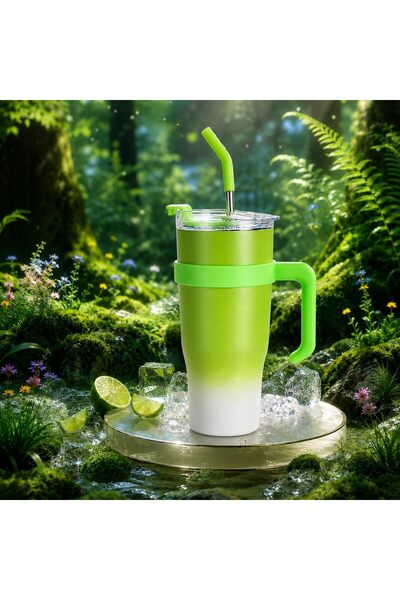 Generic DHB Summer Lime Series 40 oz Insulated Tumbler with Handle, Stainless...