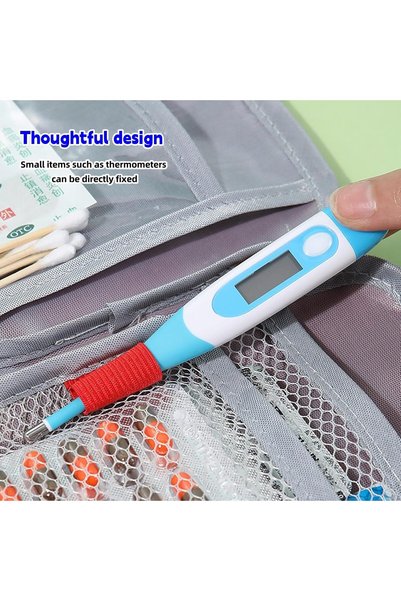 Generic 4 PCS Portable First Aid Kit Empty, Emergencyy Medicine Storage Bag with Handle, Pill Manager Travel