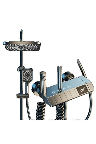 Sanlux Set de duș igienic, funcții multiple, afișaj digital, gri, 201-300mm
