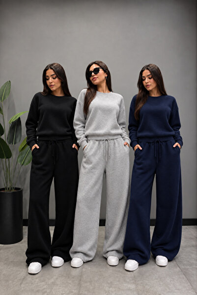 BERYY MODA 3 (Pieces) Winter Thick Fabric Sweatpants in Black, Gray, Navy Blue
