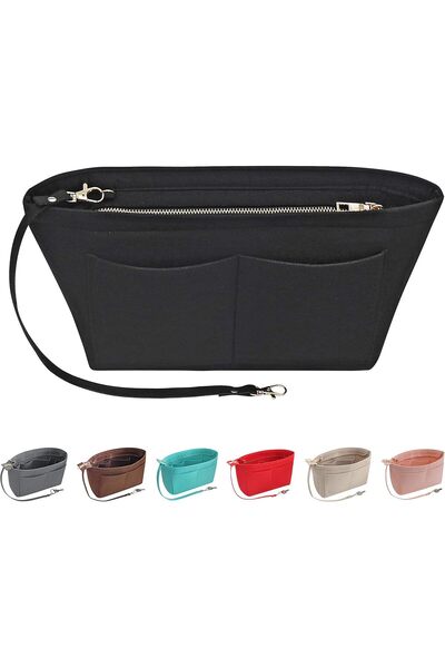 Generic Purse Organizer Insert Felt Purse Insert Bag Organizers Multi Pockets...