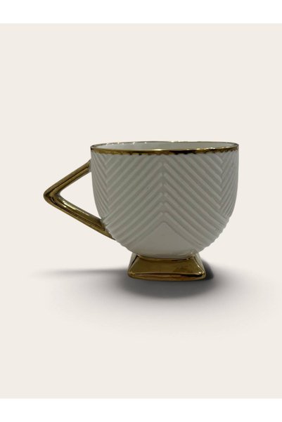 Pixue 2-Piece Porcelain Mug Set with Gold Detail Tea and Coffee Cup Set