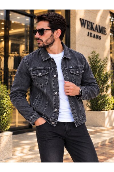 WKM Men's Jean Denim Standard Fit Jeans Jacket