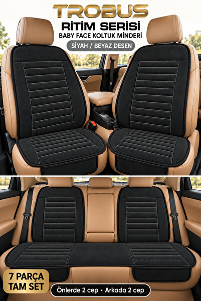 Ritim Nissan Micra 2003 ve Sonrası Baby Face 7'li Koltuk Minderi Siyah Beyaz Desen