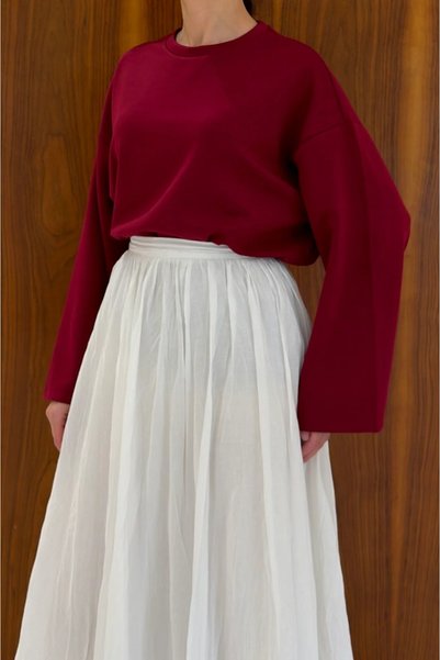 fayaboutique.com Bordo Modal Kumaş Bluz