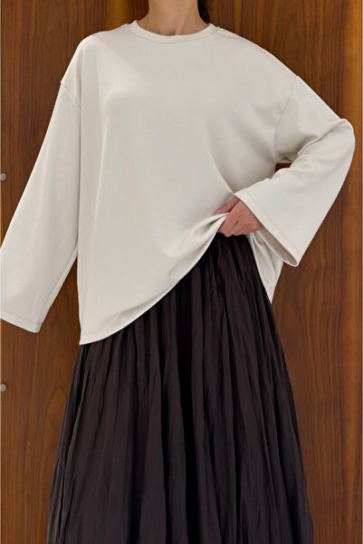 fayaboutique.com Krem Modal Kumaş Bluz
