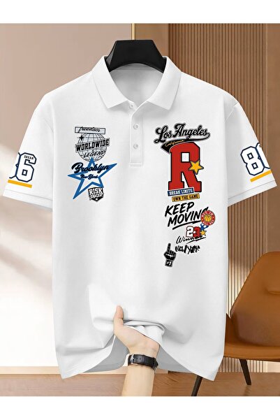 l'eivor Risk Taker Printed Polo Collar Regular Fit Printed Men's T-Shirt