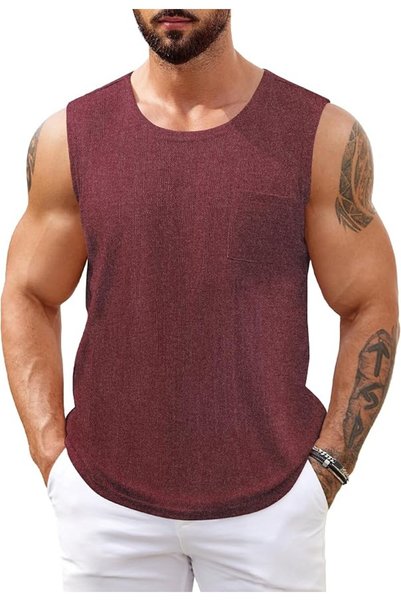 GENERAL COOFANDY Men's Knit Tank Tops Casual Sleeveless T Shirts Beach Tank S...
