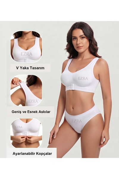 EZRA Dik Duruş Destekli Göğüs Toparlayıcı Dikişsiz Sütyen Korse Sırt Destekli...