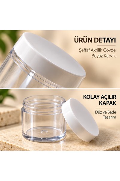 makrobay 30 ml Acrylic Mica Cosmetic Cream Jar Transparent Empty Cream Container 6 Pieces