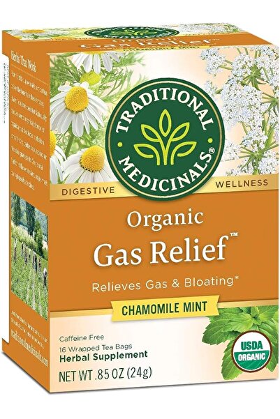 TRADITIONAL MEDICINALS Organic Gas Relief Chamomile Mint Herbal Tea, Relieves...