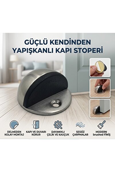 Paslanmaz Yapışkanlı Kapı Stoperi