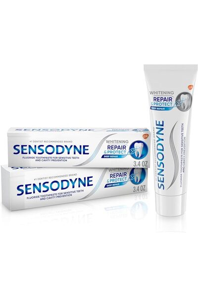 Sensodyne معجون أسنان للإصلاح والحماية والتبييض، معجون أسنان للأسنان الحساسة ...
