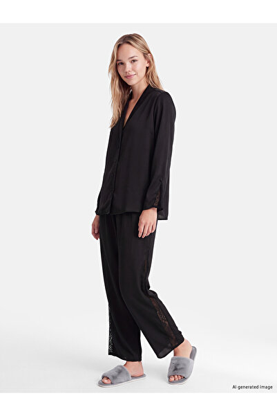 LC Waikiki Esvab • Modern & Distinctive Shirt Roba Collar Lace Women's Pajama...