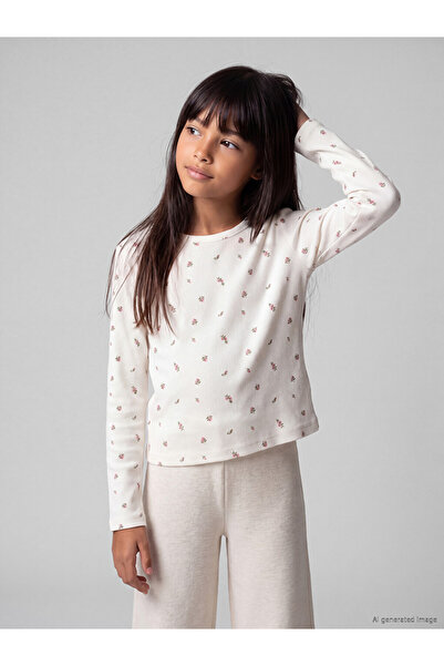 LC Waikiki Esvab • Modern & Distinctive Zero Roba Collar Floral Girl's T-Shirt