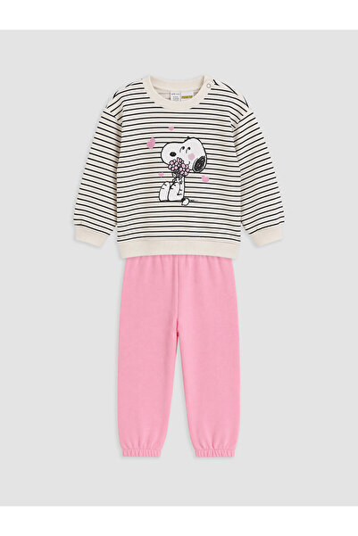LC Waikiki Striped Snoopy Baby Girl Set for Style Enthusiasts from Uzg Store